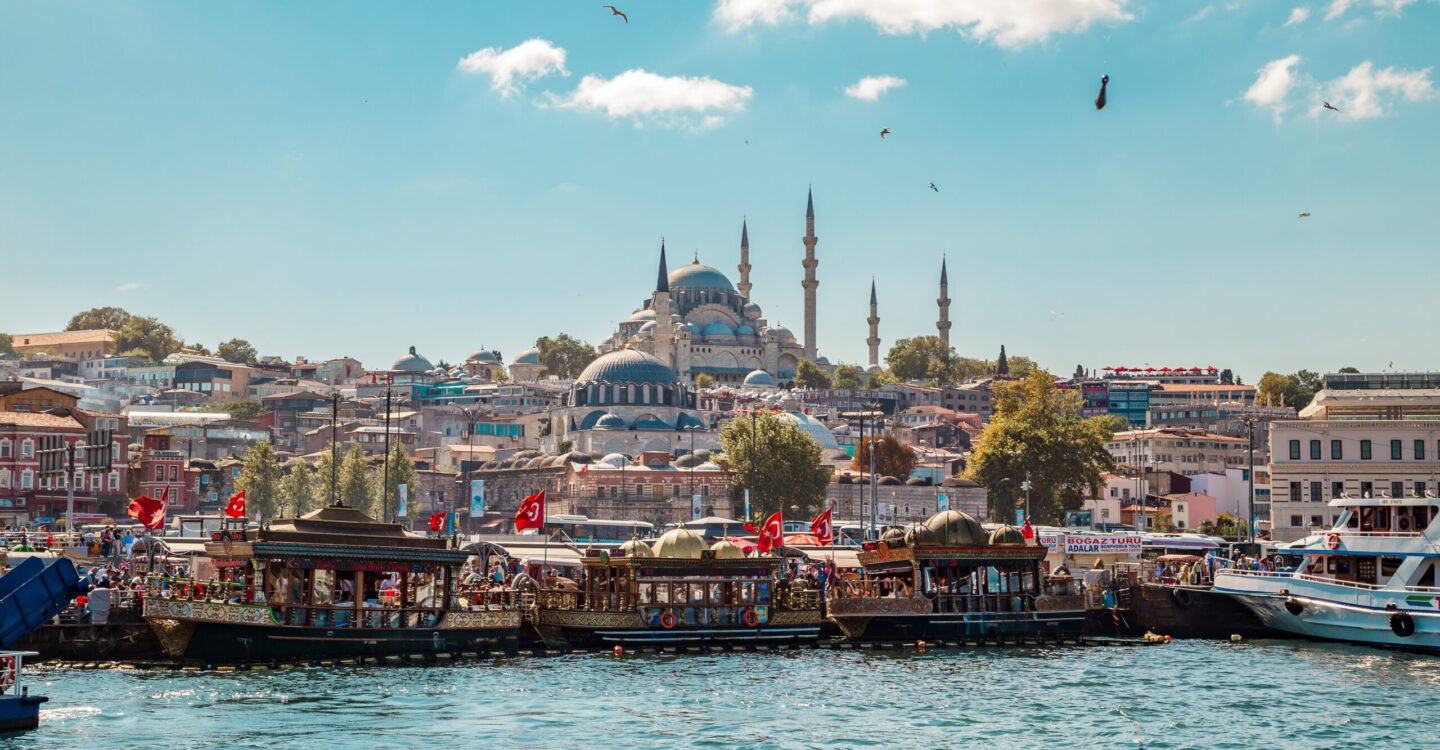 Strait of Bosphorus and Suleymaniye Mosque.